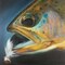 Golden Trout with Fly Fishing Flie Poster Print by Atelier B Art Studio - Item # VARPDXBEGANI172